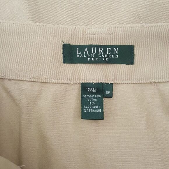 RALPH LAUREN Khaki Peplum Straight Skirt- Size 8P‎ - Picture 5 of 5